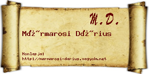 Mármarosi Dárius névjegykártya